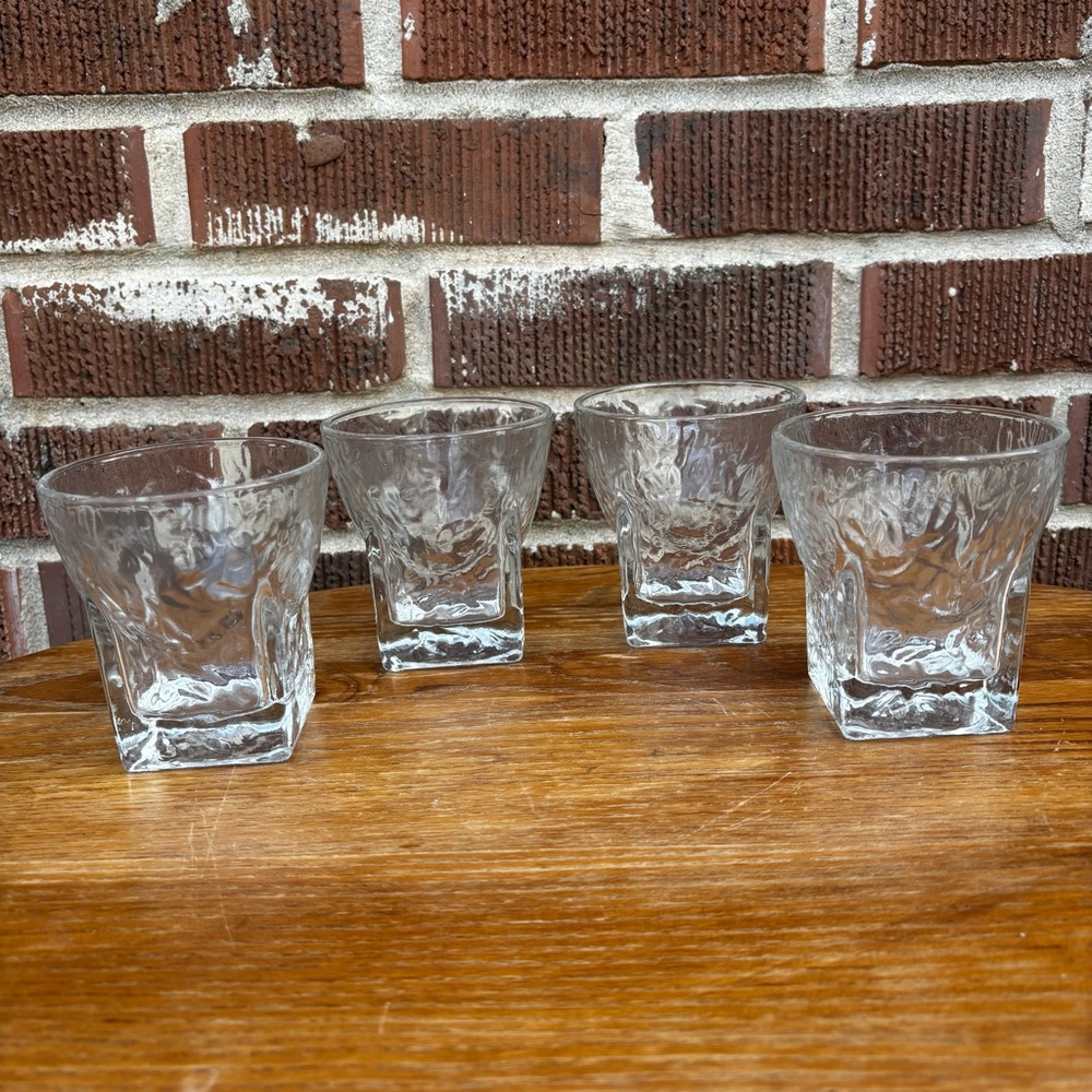 Vintage Mid Century Atomic Libbey St Regis Rocks Glasses Set of 4